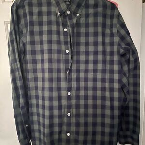 J. Crew Blue and Green Plaid Men's button down shirt